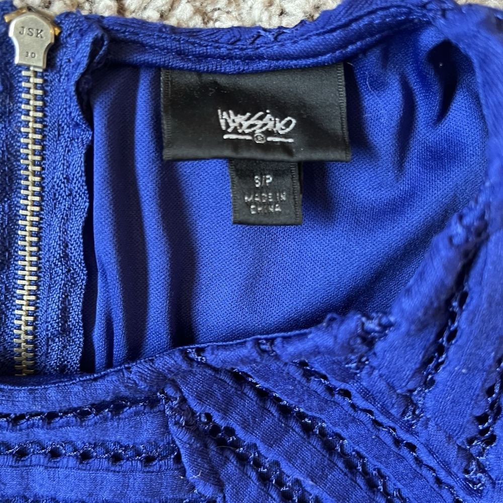 Womens Mossimo Size Small Dress Royal Blue Fit & Flare Fully Lined Knit Striped - Picture 8 of 11